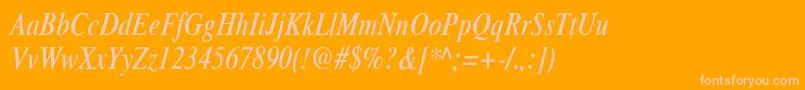 XeroxSerifNarrowItalic Font – Pink Fonts on Orange Background