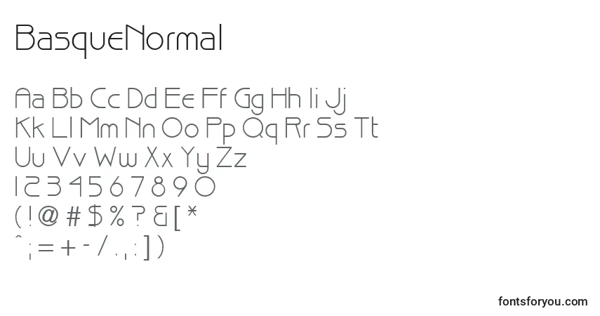 Шрифт BasqueNormal – алфавит, цифры, специальные символы