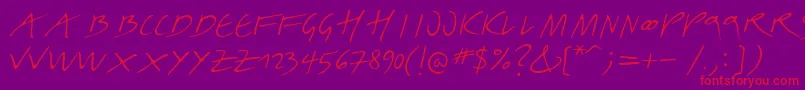 LinotypeBelle Font – Red Fonts on Purple Background