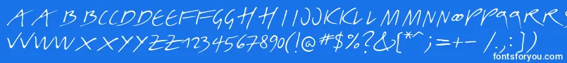 Police LinotypeBelle – polices blanches sur fond bleu