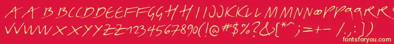 LinotypeBelle Font – Yellow Fonts on Red Background