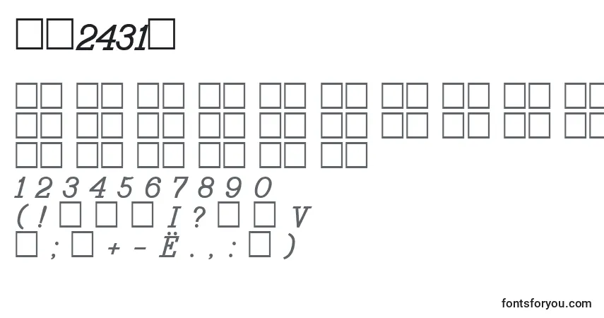 Schriftart Bo2431a – Alphabet, Zahlen, spezielle Symbole