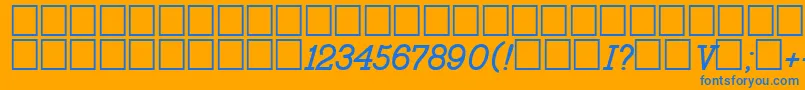 フォントBo2431a – オレンジの背景に青い文字