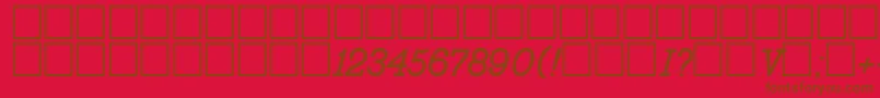 Bo2431a-Schriftart – Braune Schriften auf rotem Hintergrund
