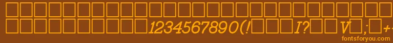 Police Bo2431a – polices orange sur fond brun