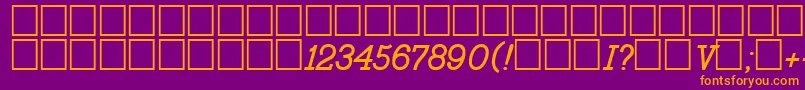 Bo2431a-fontti – oranssit fontit violetilla taustalla