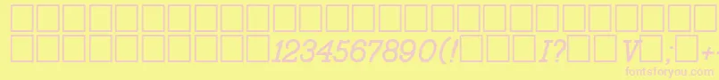 Bo2431a-fontti – vaaleanpunaiset fontit keltaisella taustalla