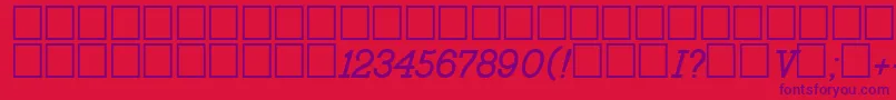 Bo2431a Font – Purple Fonts on Red Background