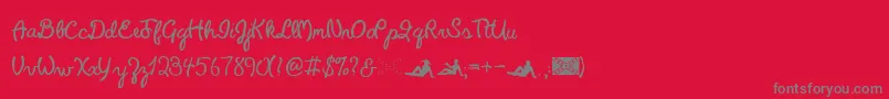 フォントPeterbuilt – 赤い背景に灰色の文字
