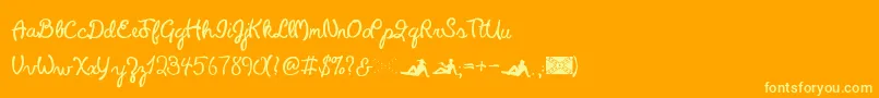 Peterbuilt Font – Yellow Fonts on Orange Background