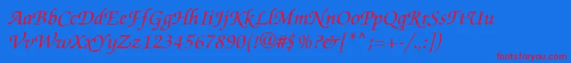 Zapfchi Font – Red Fonts on Blue Background