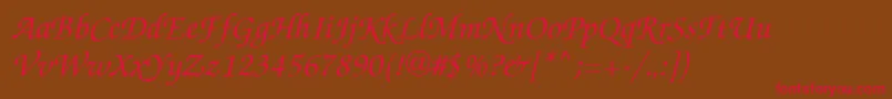 Zapfchi-Schriftart – Rote Schriften auf braunem Hintergrund