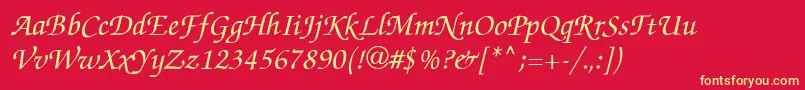 Шрифт Zapfchi – жёлтые шрифты на красном фоне