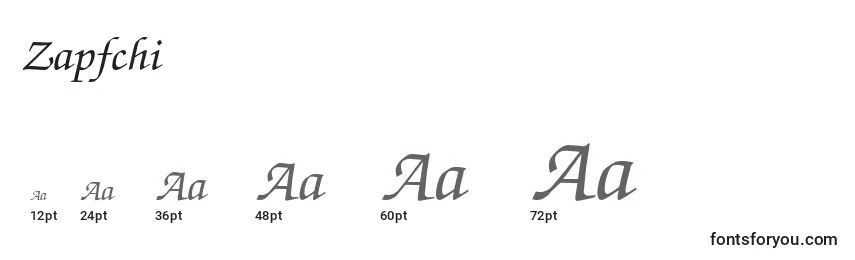 Größen der Schriftart Zapfchi