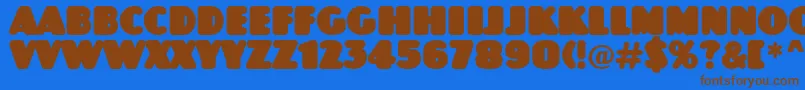 Ft93 Font – Brown Fonts on Blue Background