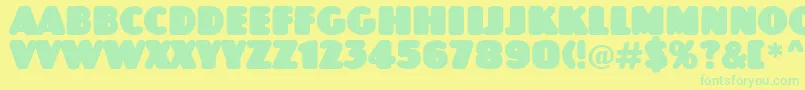 Ft93 Font – Green Fonts on Yellow Background