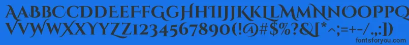 CinzeldecorativeBold Font – Black Fonts on Blue Background