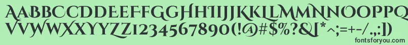 CinzeldecorativeBold Font – Black Fonts on Green Background