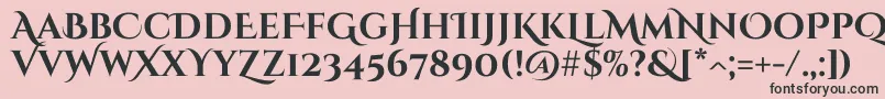 CinzeldecorativeBold-Schriftart – Schwarze Schriften auf rosa Hintergrund
