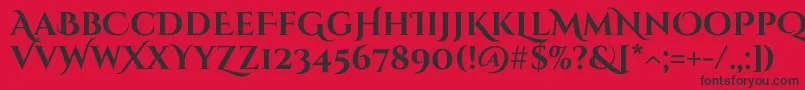 CinzeldecorativeBold Font – Black Fonts on Red Background
