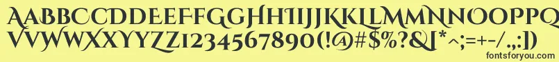 フォントCinzeldecorativeBold – 黒い文字の黄色い背景