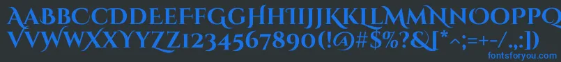 Шрифт CinzeldecorativeBold – синие шрифты на чёрном фоне