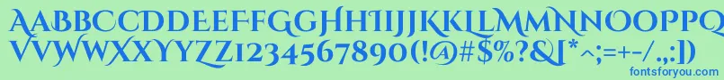 CinzeldecorativeBold Font – Blue Fonts on Green Background
