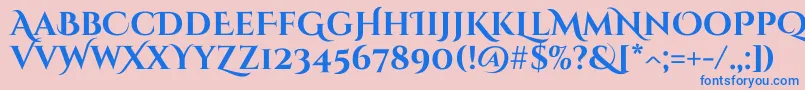 CinzeldecorativeBold Font – Blue Fonts on Pink Background