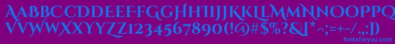 CinzeldecorativeBold Font – Blue Fonts on Purple Background