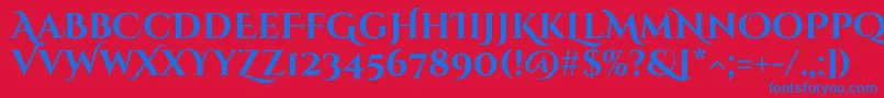 Шрифт CinzeldecorativeBold – синие шрифты на красном фоне