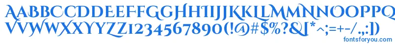 Шрифт CinzeldecorativeBold – синие шрифты на белом фоне