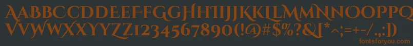 CinzeldecorativeBold Font – Brown Fonts on Black Background