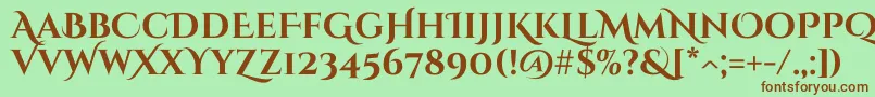 Шрифт CinzeldecorativeBold – коричневые шрифты на зелёном фоне