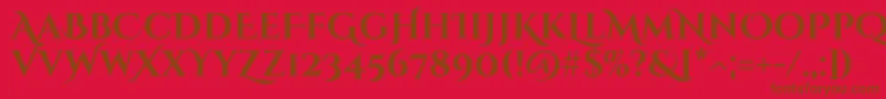 CinzeldecorativeBold-fontti – ruskeat fontit punaisella taustalla
