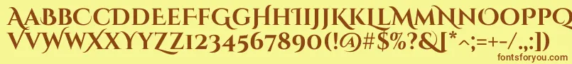 CinzeldecorativeBold Font – Brown Fonts on Yellow Background