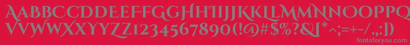 CinzeldecorativeBold Font – Gray Fonts on Red Background
