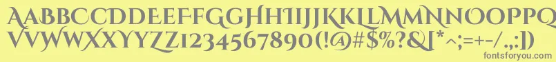 CinzeldecorativeBold Font – Gray Fonts on Yellow Background