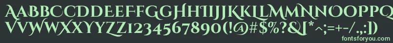 CinzeldecorativeBold Font – Green Fonts on Black Background