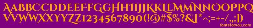 CinzeldecorativeBold Font – Orange Fonts on Purple Background