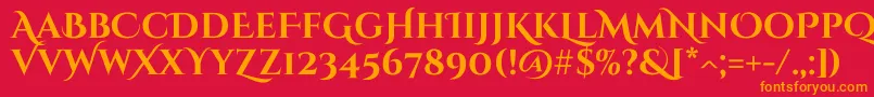 Шрифт CinzeldecorativeBold – оранжевые шрифты на красном фоне
