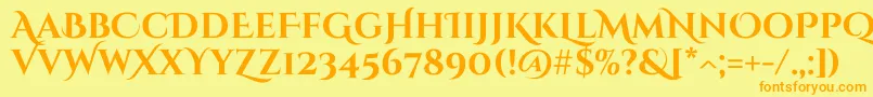 Шрифт CinzeldecorativeBold – оранжевые шрифты на жёлтом фоне