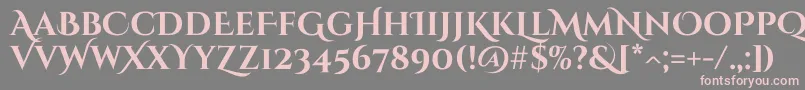 CinzeldecorativeBold Font – Pink Fonts on Gray Background