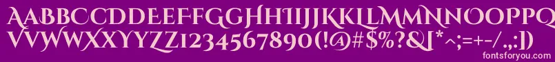 フォントCinzeldecorativeBold – 紫の背景にピンクのフォント