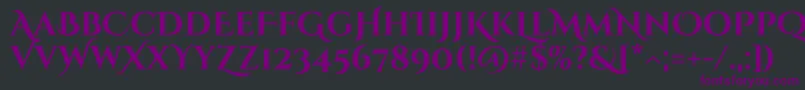 CinzeldecorativeBold-fontti – violetit fontit mustalla taustalla