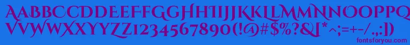 CinzeldecorativeBold Font – Purple Fonts on Blue Background