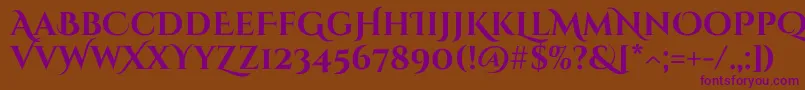 CinzeldecorativeBold Font – Purple Fonts on Brown Background