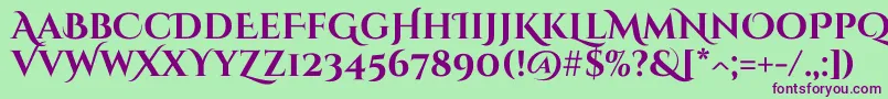 CinzeldecorativeBold Font – Purple Fonts on Green Background