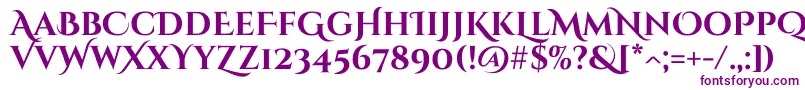 CinzeldecorativeBold-Schriftart – Violette Schriften auf weißem Hintergrund