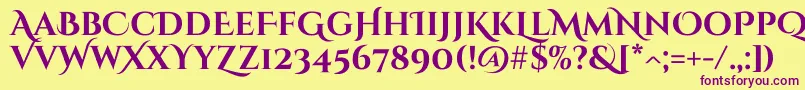 フォントCinzeldecorativeBold – 紫色のフォント、黄色の背景