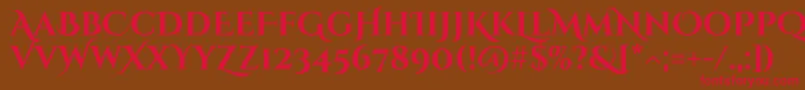 CinzeldecorativeBold Font – Red Fonts on Brown Background